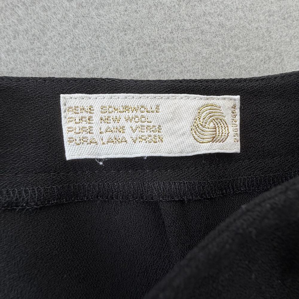 Escada Black Wool Center Pleat Wide Leg Basic Professional Workwear Pant Slacks - Picture 9 of 10